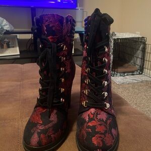 Elegant Black and Red Women's Boots